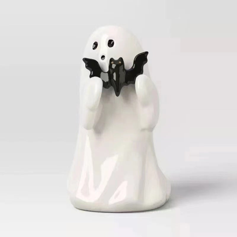 Halloween Creative Resin Middle Finger Ghosts, Ghost Festival Decorations, Spranks, Provocation, Garden Decorations, Crafts Bat ghost 8CM