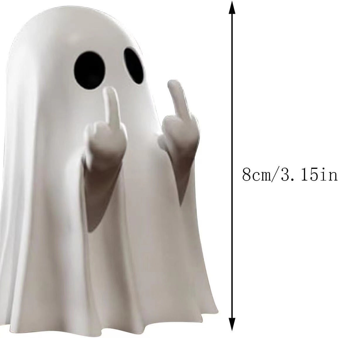 Halloween Creative Resin Middle Finger Ghosts, Ghost Festival Decorations, Spranks, Provocation, Garden Decorations, Crafts Bat ghost 8CM
