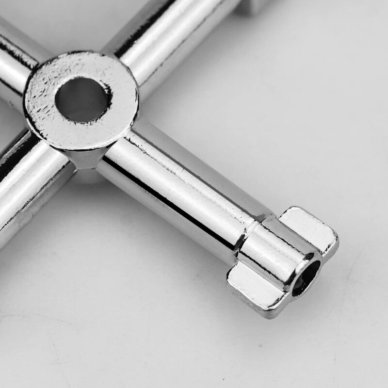 4-in-1 Universal Electrical Cabinet Wrench for Elevators and Valves Silver Multifunctional Tool Wrench