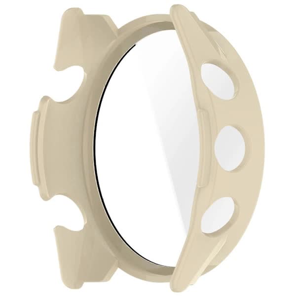 For Garmin Forerunner 970 Watch Case WANLONFENG PC Frame Protection with Tempered Glass Screen Protector - White White