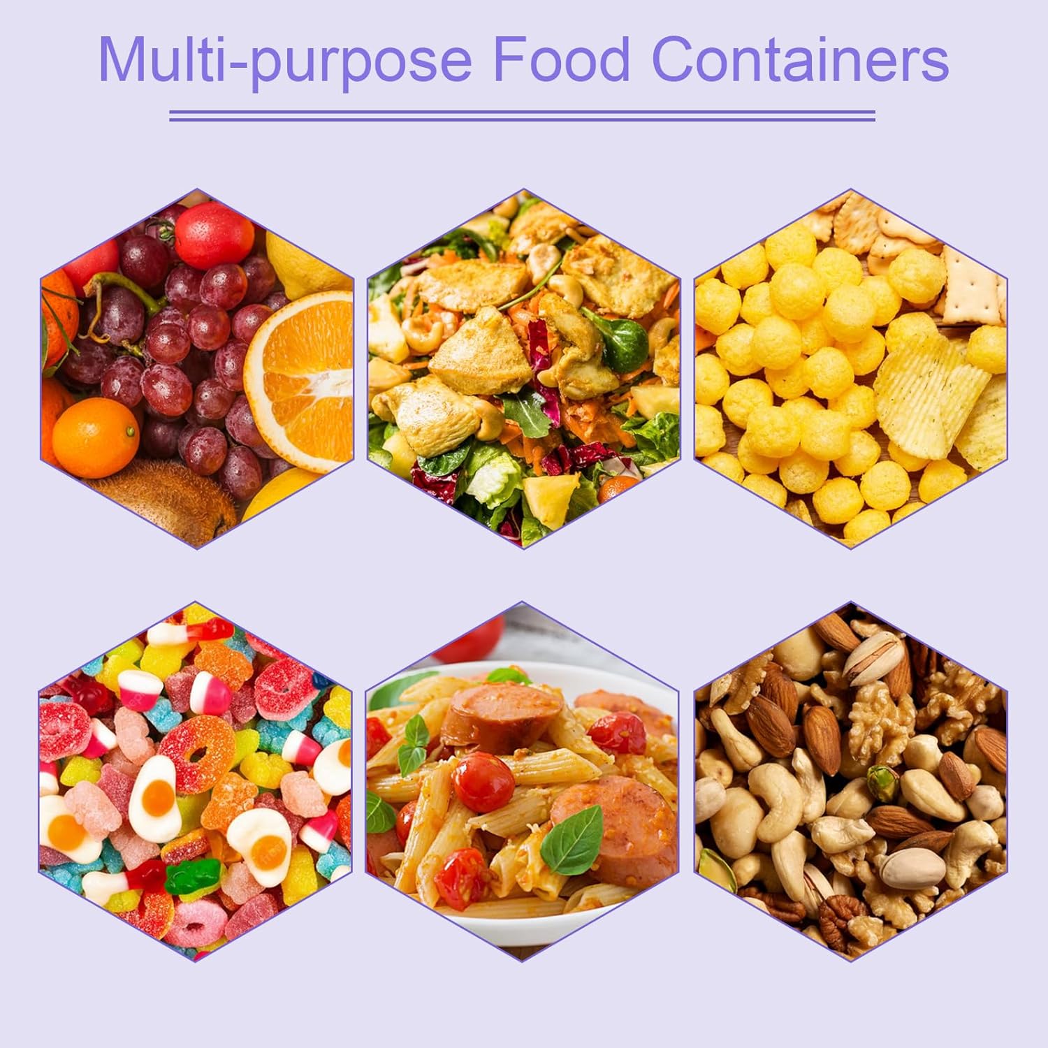 4-pack snack boxes with compartments, snack containers for kids and adults, 4-compartment bento lunch boxes