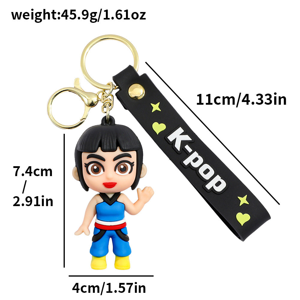 K-POP Demon Hunter Keychain Pendant Silicone Doll 3
