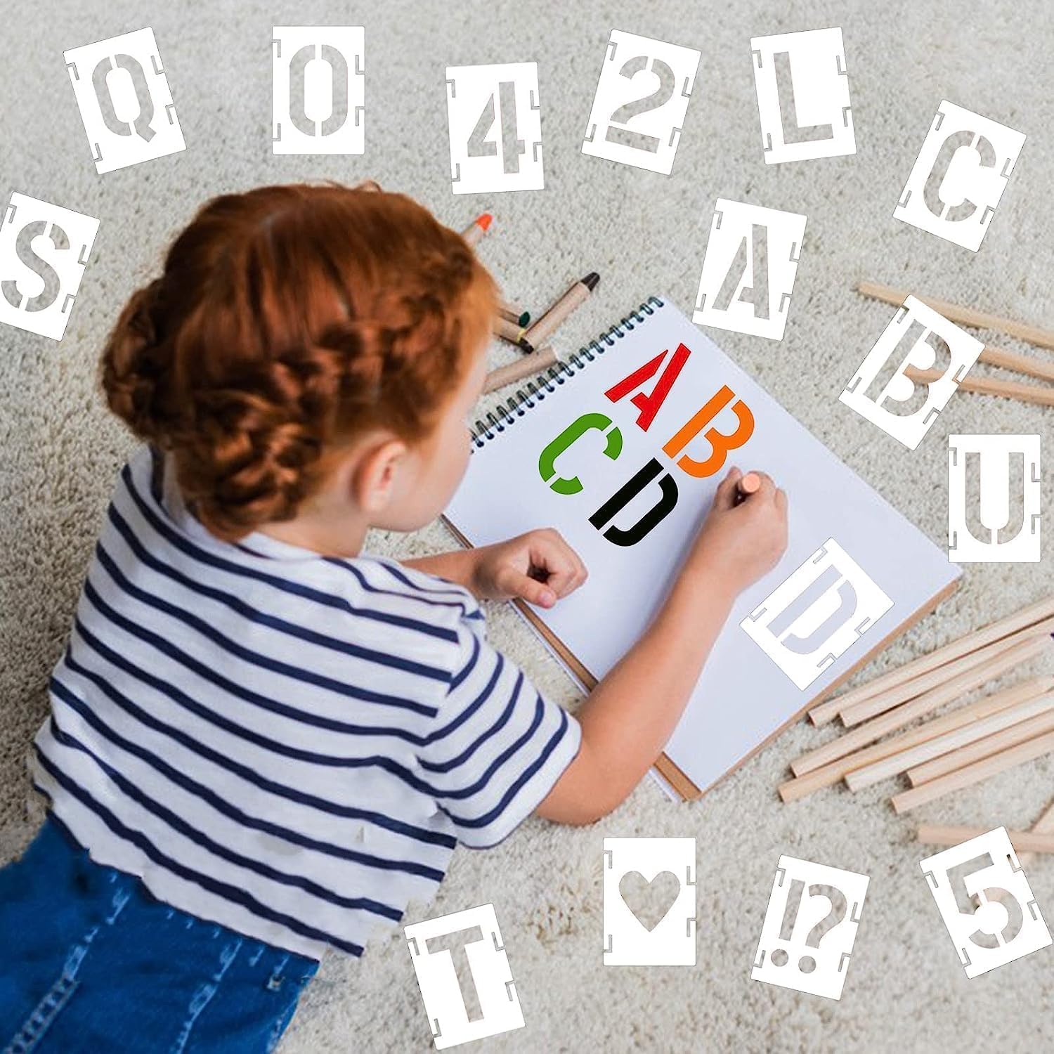 Stencils for letters and numbers, capital letters, alphabet stencils
