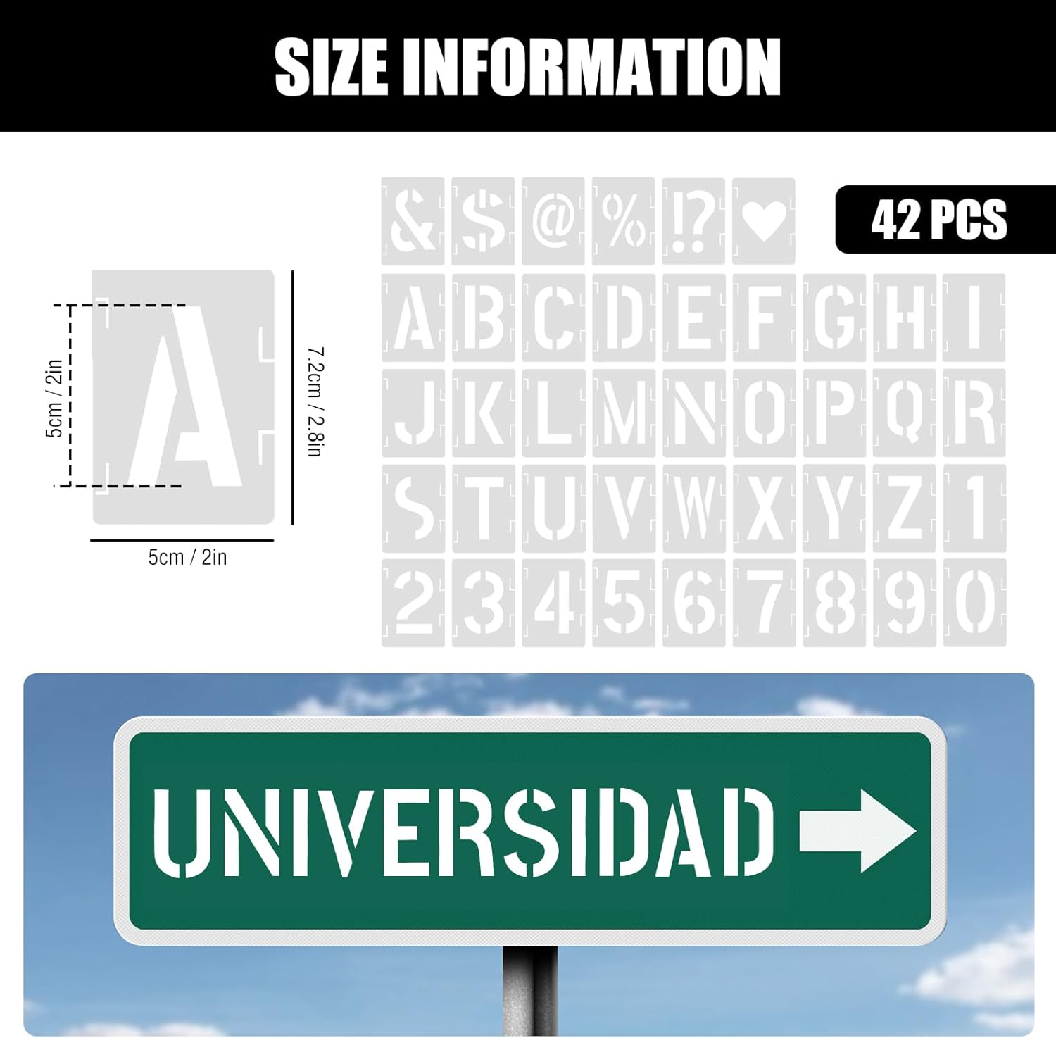Stencils for letters and numbers, capital letters, alphabet stencils