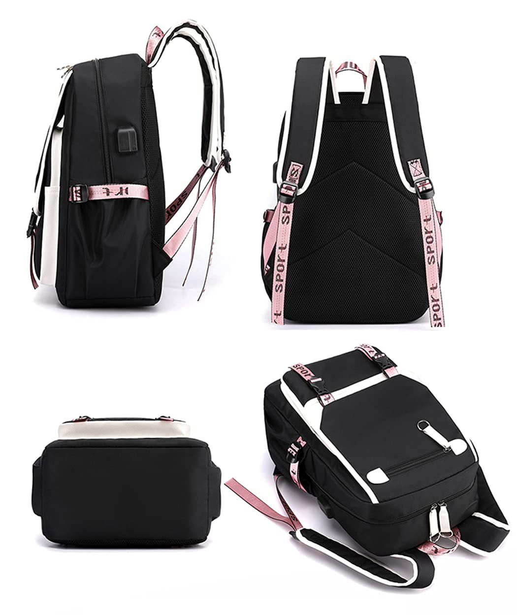 K-Pop Demon Hunters Anime School Backpack Cute Cartoon Bag for Students rosa_tfrf pink 10