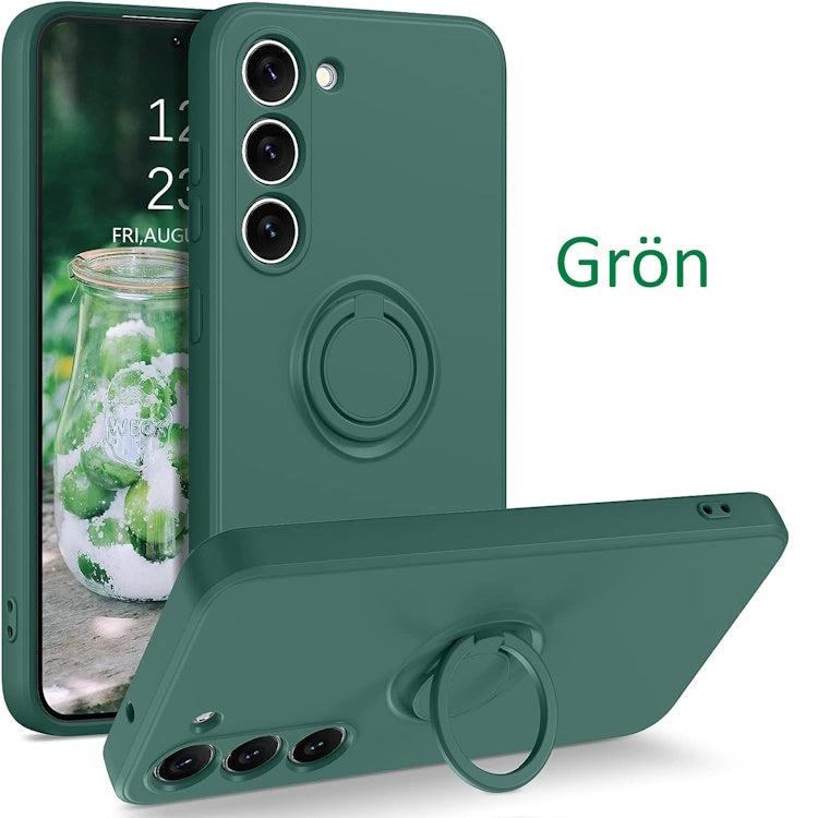 Samsung S23 - Choose Color Silicone Case Magnetic Ring Holder Green Green Green Green Green