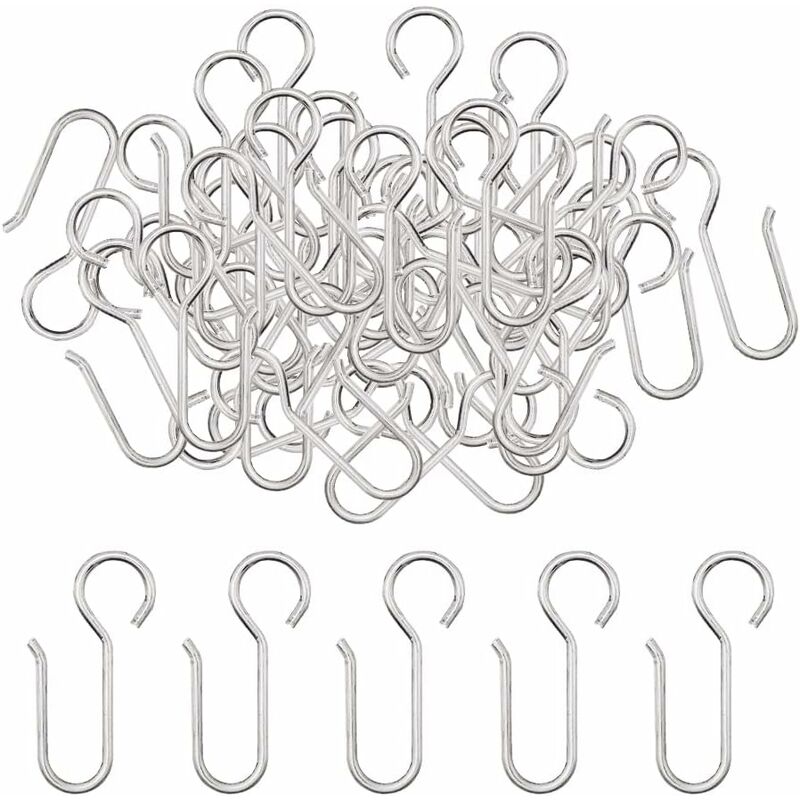 Curtain Clips, 40 Pieces Curtain Rail Hooks, Heavy Duty Zinc Curtain Hooks, for Door Curtains, etc. (50x2.5mm)