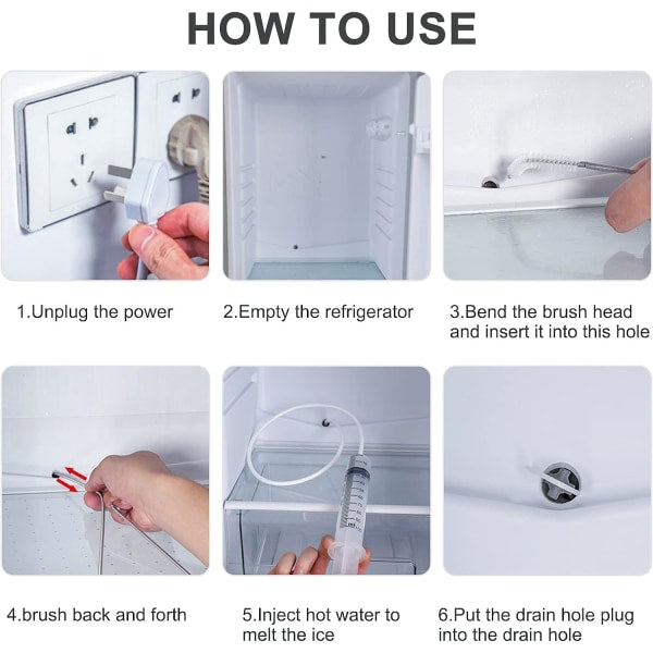 Refrigerator Drain Hole, Refrigerator Cleaning Set, Ref Eight-piece Set