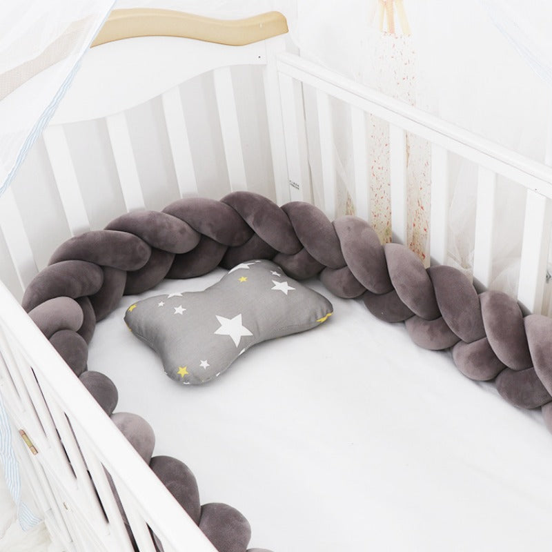Baby rotating bed snake, bed cover decoration, handmade three-strand braid Light gray Light gray 1 meter