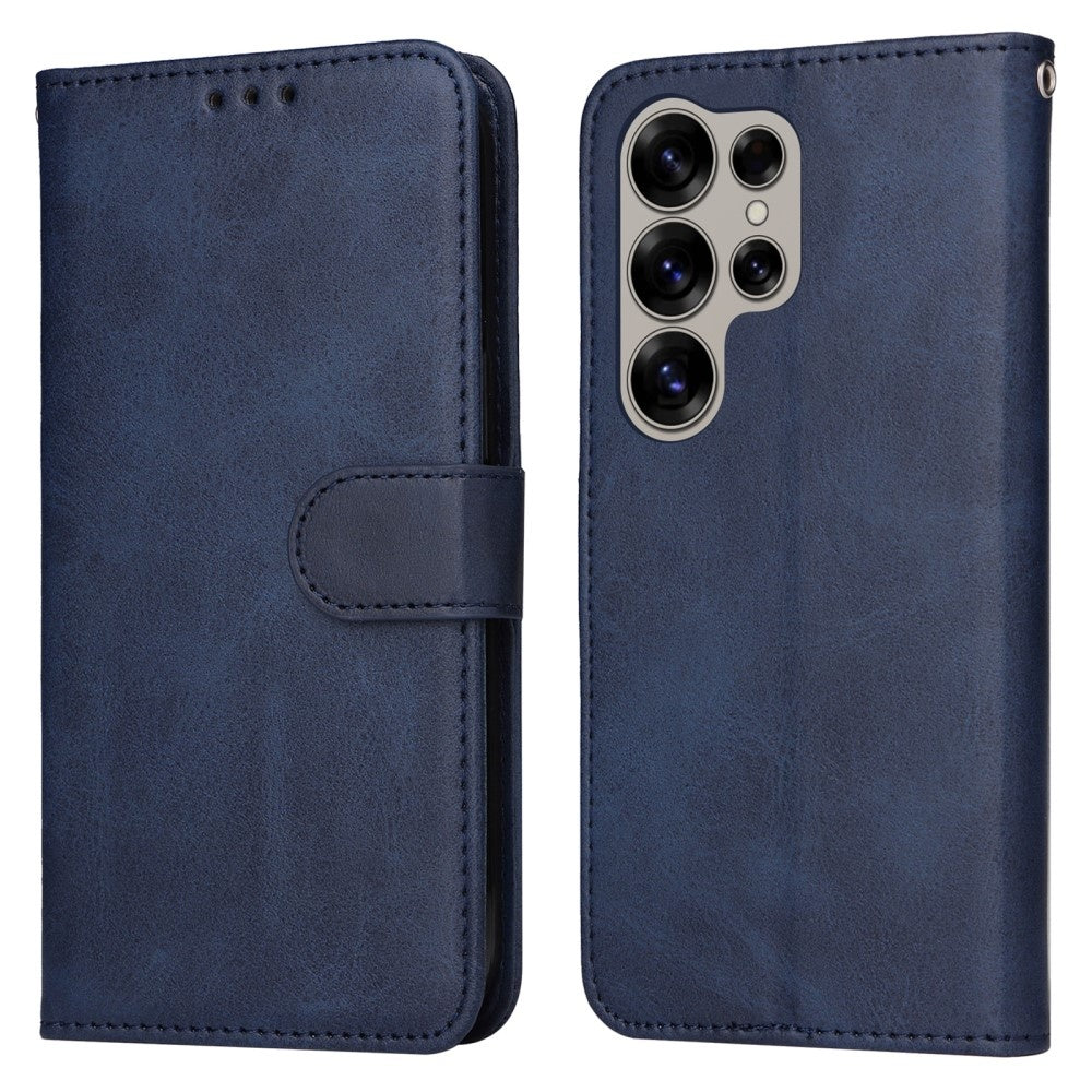 SKALO Samsung S25 Ultra PU Leather Wallet Case - Multiple Colors Blue_max Blue