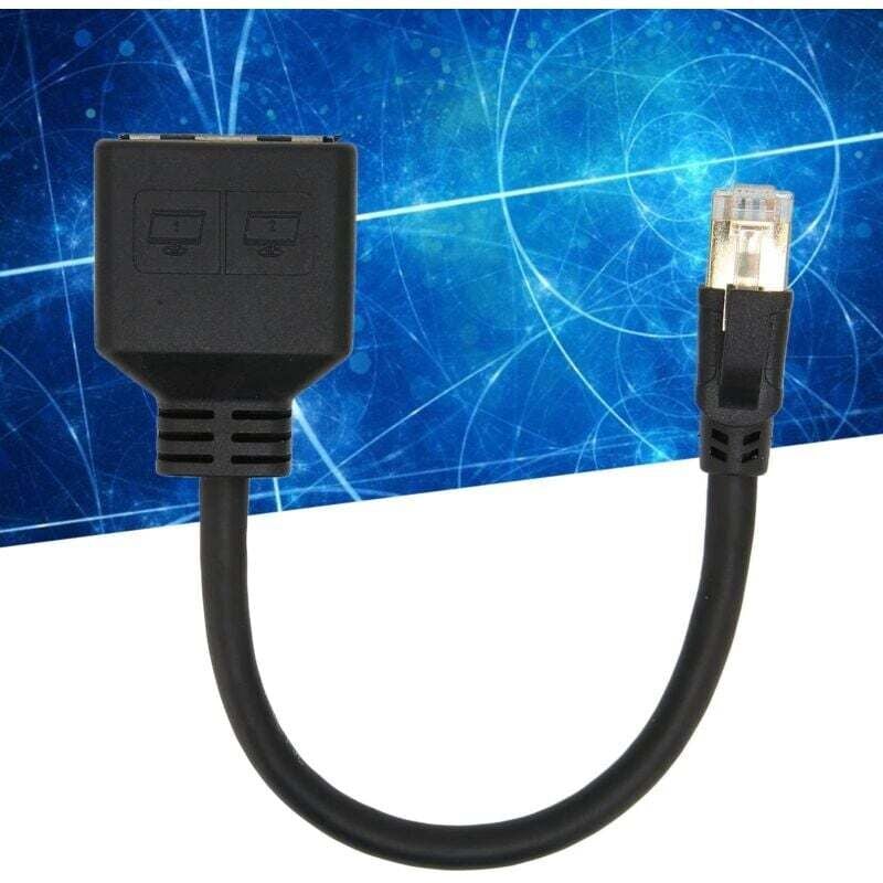 RJ45 Splitter Adapter, 1 to 2 Port RJ45 Network Ethernet Adapter Splitter, CAT8 Network Cable Splitter Adapter for Home Office,