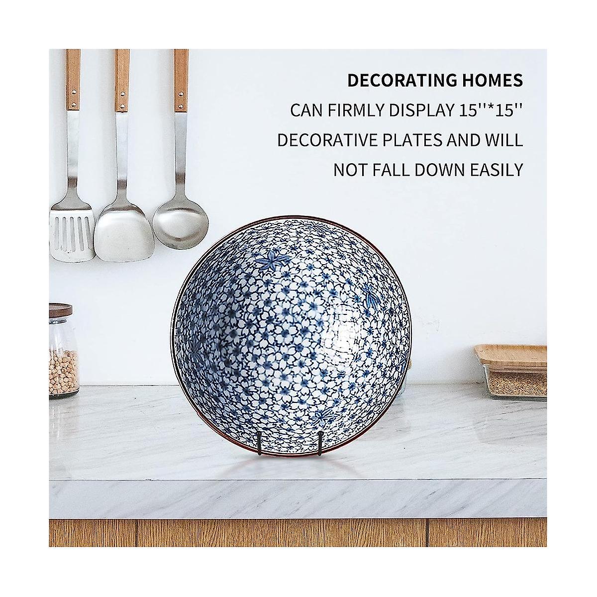 {CA} 8 inch black metal plate stand plate holder for picture, decorative plate, book