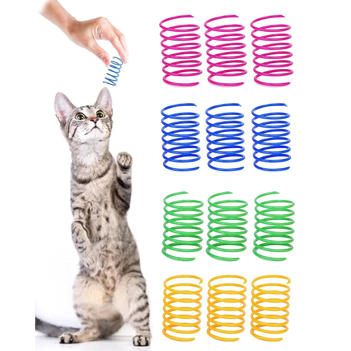 Cat Spiral Spring, Creative Toy to Pass the Time and Keep Shape Interactive Durable Heavy Duty Plastic Colorful Toy for Rocking