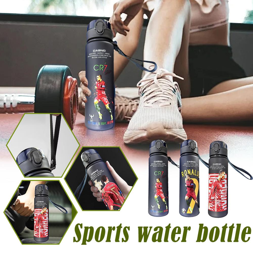 Ronaldo Sport Water Bottle with Blender Ball - BPA-Free Protein Shaker Cup B 560ml