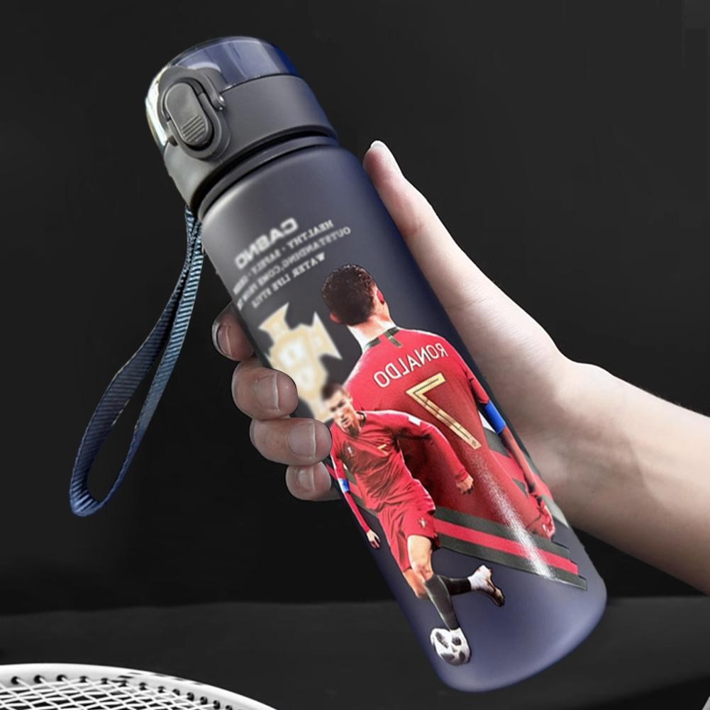 Ronaldo Sport Water Bottle with Blender Ball - BPA-Free Protein Shaker Cup B 560ml