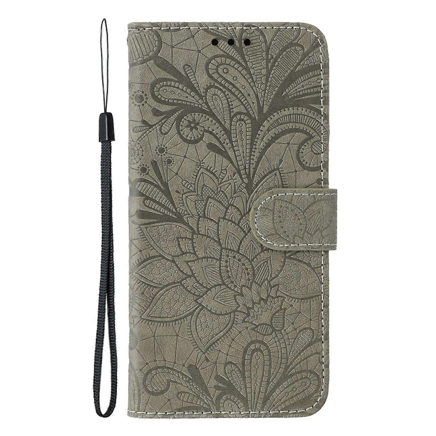 Case for iPhone 16e Lace Flowers PU Leather Flip Wallet Case