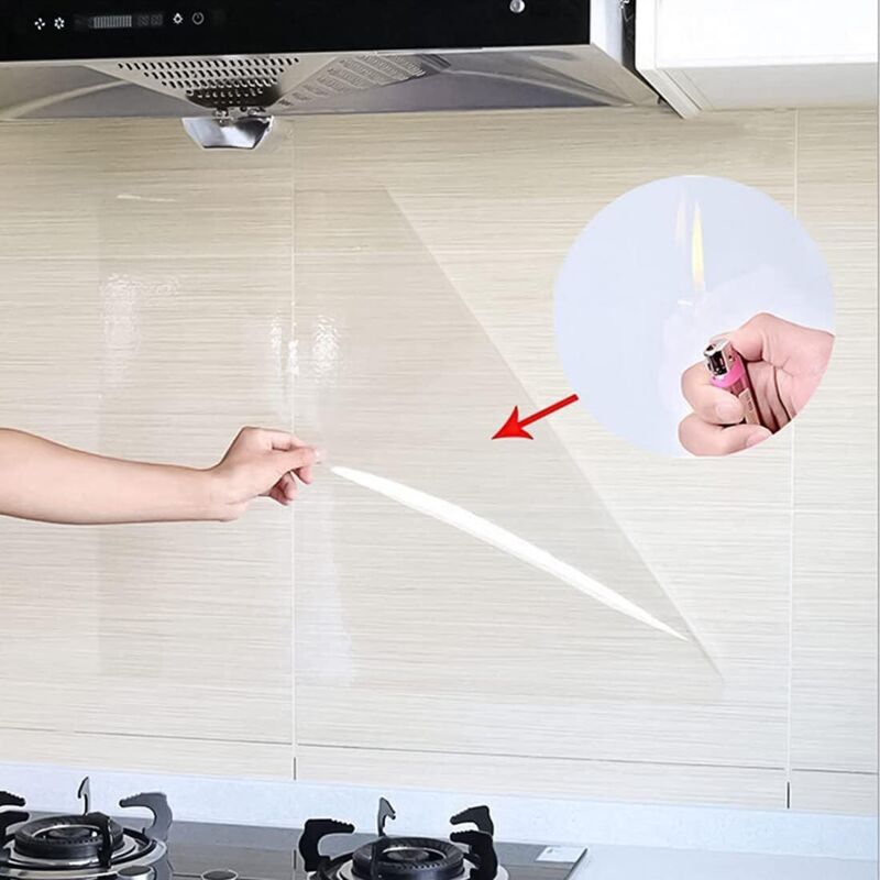 Transparent Self-Adhesive Film 45x500cm Oil-Resistant Waterproof Vinyl Roll Stickers for Kitchen Wall Furniture Protection Decorative Film