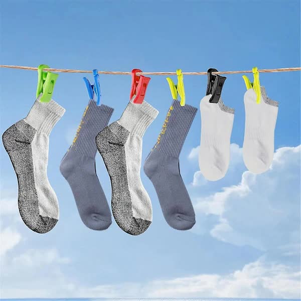 60 sock clips for washing machine and dryer, laundry clips with hooks, sock set