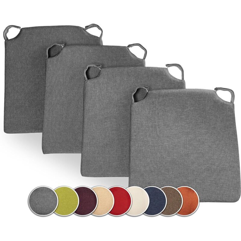 Set of 4 trapezoidal chair cushions, comfortable seat, with inner and outer Velcro. Dimensions: 42 (back) 35 (front) x_tfrf