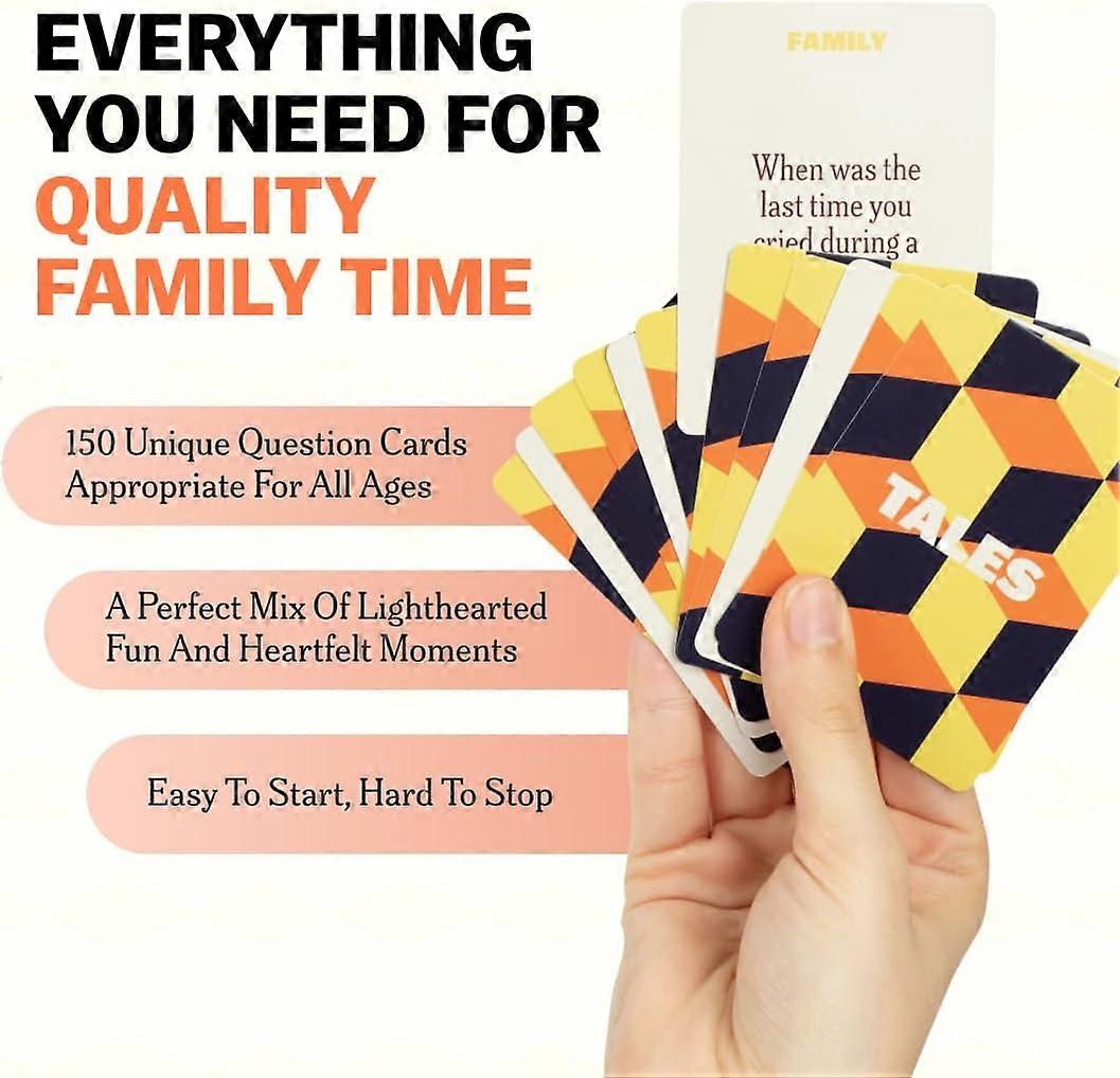 TALES 150 Conversation Cards, Family Edition, Perfect for Family Games for Adults, Teens and Kids, Gifts, Holidays and Gatherings_yux 1pcs
