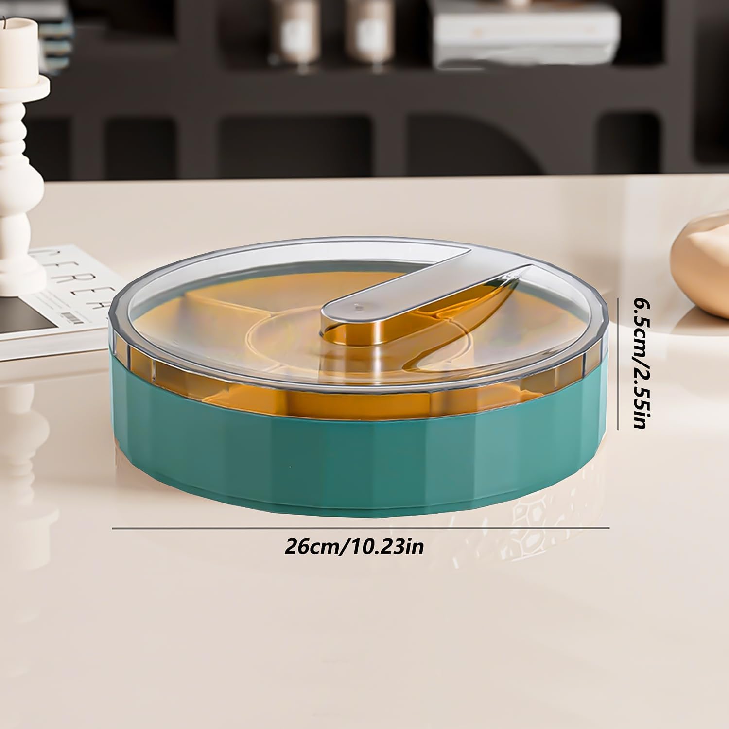 Snack Tray with Compartment Snacks Bowl with Lid Plastic Snacks Compartment Snacks Bowls Flat Storage Box Candy Bowl for Nuts Snacks Candy Cookies