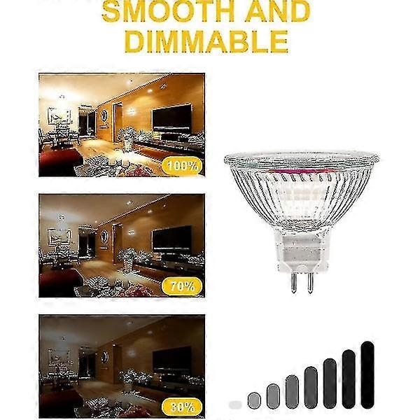 MR16 spotlight bulb 12V 20W GU5.3 dimmable 2-pin halogen bulb warm white light 2700K 12-pack