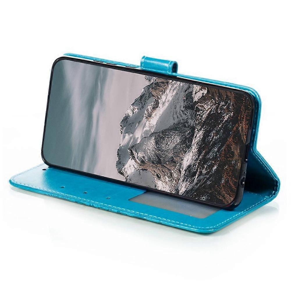 Samsung Galaxy A56 5G Case - PU Leather Mandala Embossed Wallet Case Multicolor_yux Multicolor Blue