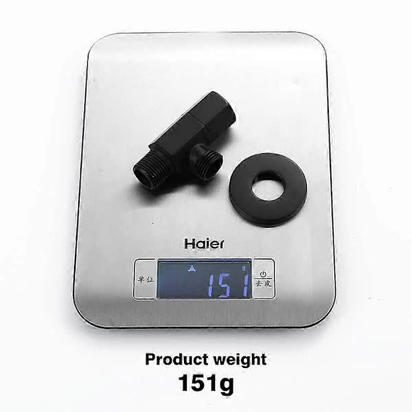 Black Shut-off Valve Angle Faucet Brass Diverter Toilet Valve Shower Nozzle Connector Solid Brass Coupling Faucet Bracket