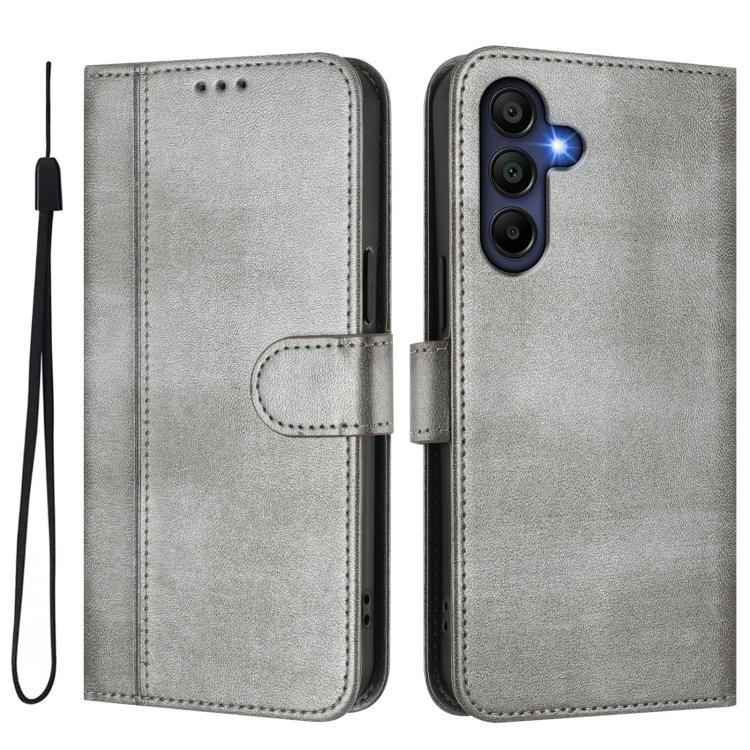 Samsung Galaxy A17 5G Case in Retro Leather with Line Stitching Grey_max Grey