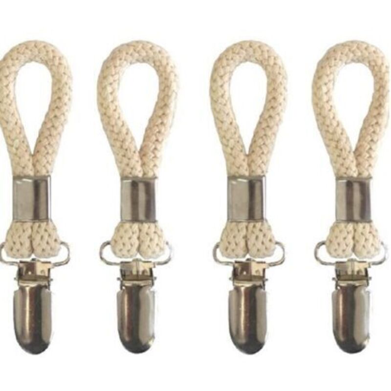 Towel Clamps 5-Pack Metal Towel Hooks for Kitchen Bathroom with Braided Cotton Holder Compatible with Dishcloths