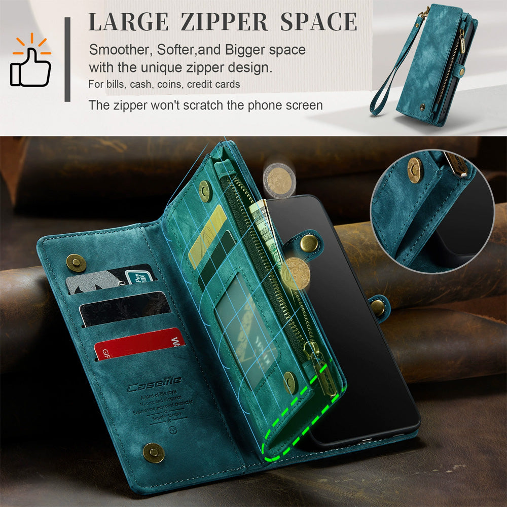 Retro Leather Wallet Case with Card Holder & Magnetic Closure for iPhone 16 & Samsung, Dark Pink Dark Pink \u4e09\u661fS25
