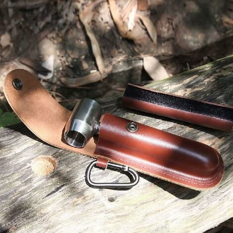 Manual drill, hand drill for woodworking with leather case for bushcraft settlers, woodworking wrench, outdoor wood drill, hole, wood plug