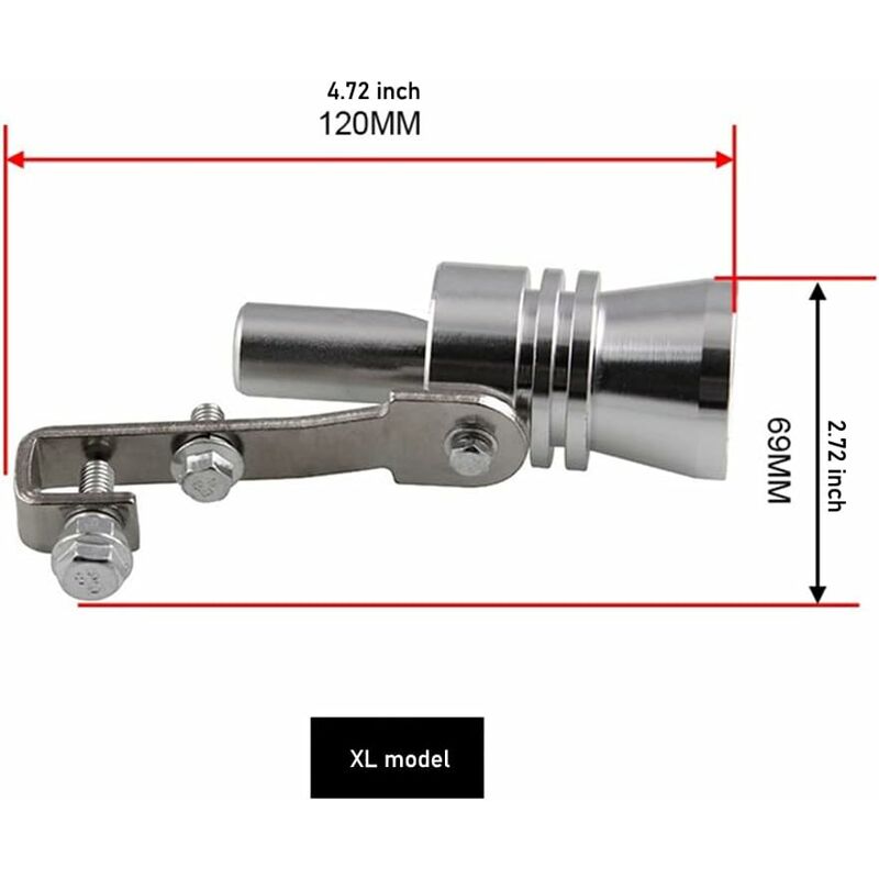 Universal Car Turbo Whistle Simulator, Aluminum Exhaust Whistle, Compatible with 56-85mm Pipe Diameter