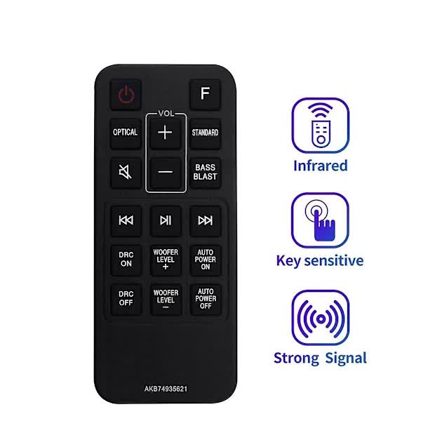 Replacement Remote Control AKB74935621 for LG Soundbar SJ2 SJ2.AEUSLLK SJ2.DEUSLLK