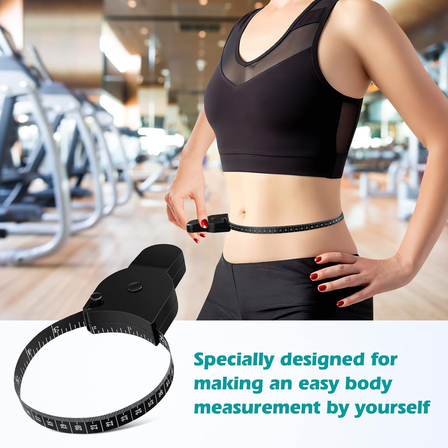 Tape measure for body measurements - Self-locking body tape measure with push button and retraction Precise waist chest hips thighs arms Ideal fitness at home