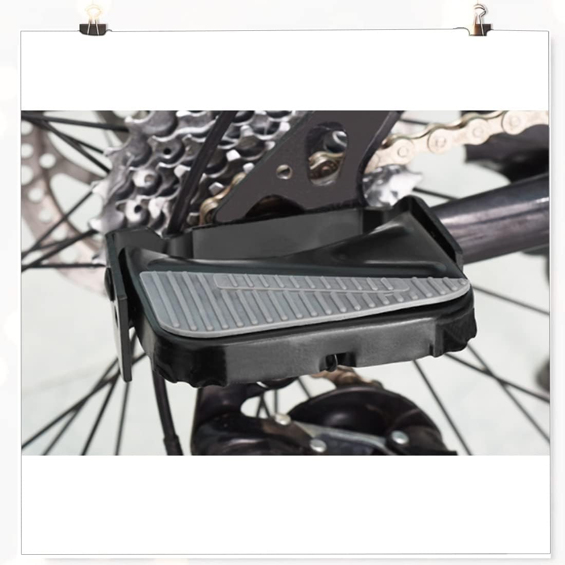 Bike rear pedal folding pedal footrest - mountain bike trekking cycling bike accessories pedals resin universal pegs footrest axle extension foot pedal rear black 1 pair 9.1 x 9.4 cm