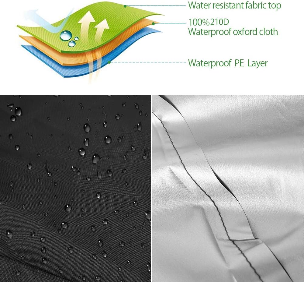 Patio rocking chair Cover waterproof Oxford fabric heavy Veranda lounge garden chair outdoor furniture protective cover (black)