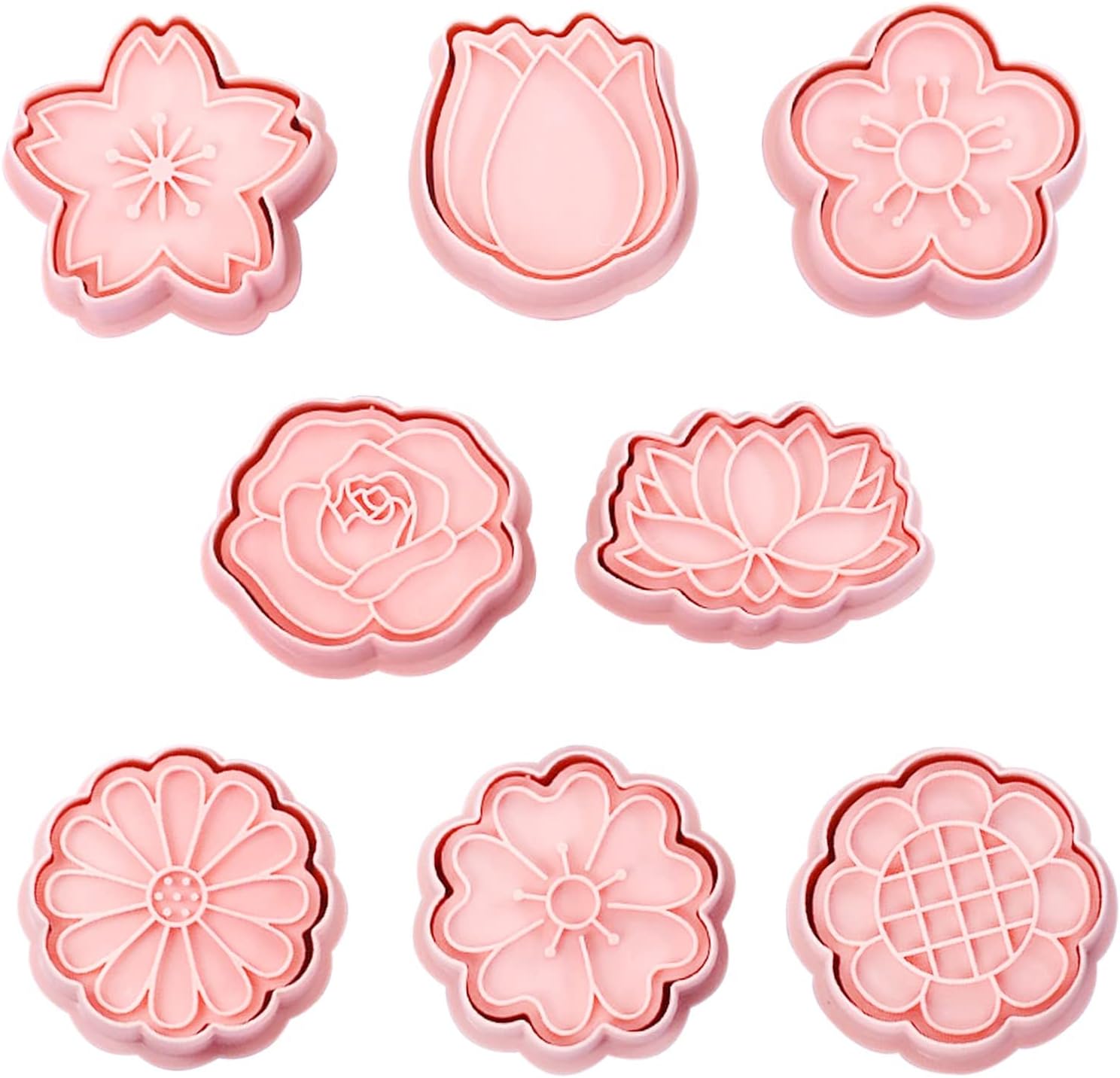 Set of 8 cookie cutters for kids, 3D cookie cutter, flower shape, cookie shape, DIY, baking cakes, tool, fondant, cake, baking