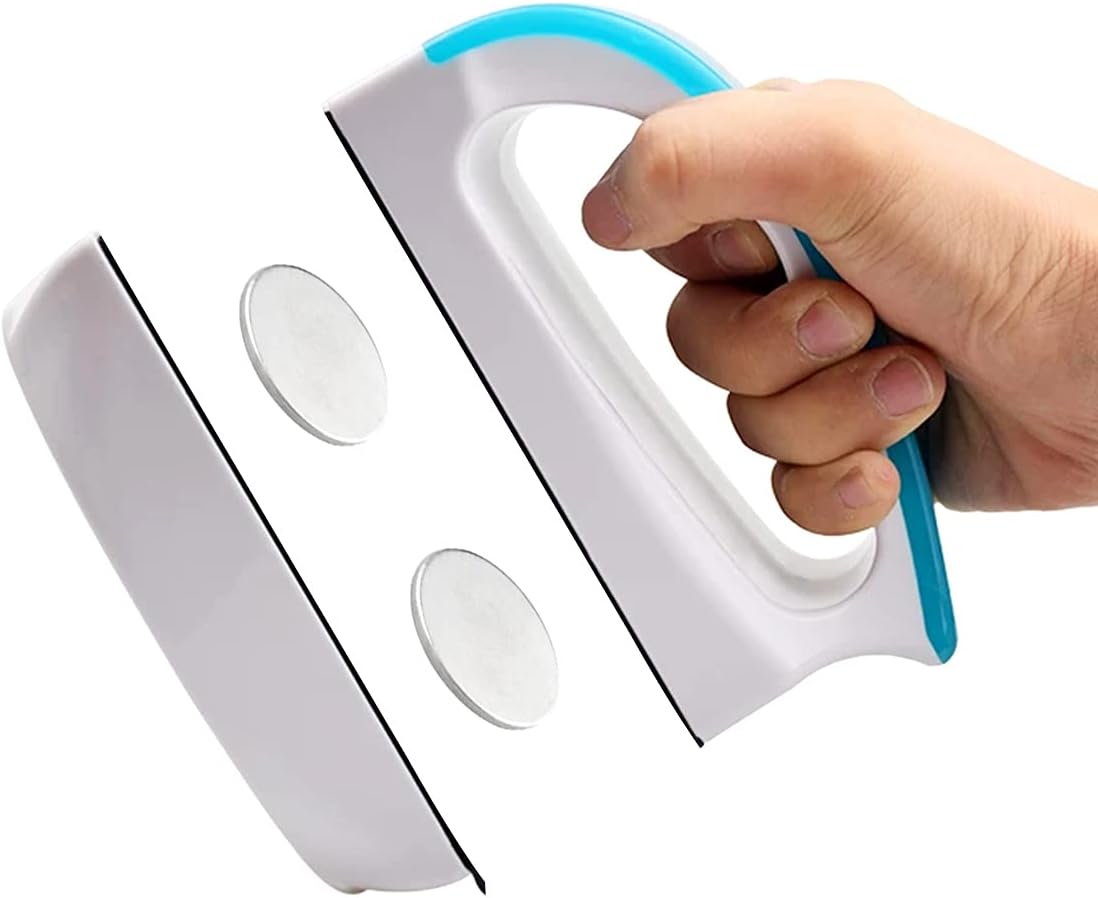 Petluno Magnetic Aquarium Glass Cleaner Fish Tank Glass Algae Scrapers, Floating Scrubber Cleaning Brush, Scratch-Free, Anti-Slip with Handle (M) M: suggests fish tank (50-60cm)