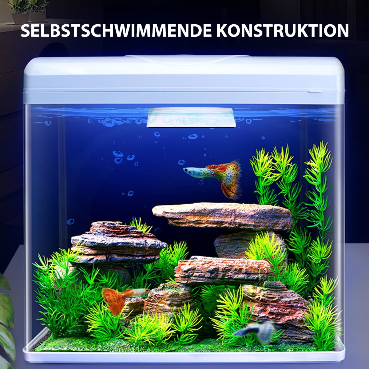 Petluno Magnetic Aquarium Glass Cleaner Fish Tank Glass Algae Scrapers, Floating Scrubber Cleaning Brush, Scratch-Free, Anti-Slip with Handle (M) M: suggests fish tank (50-60cm)