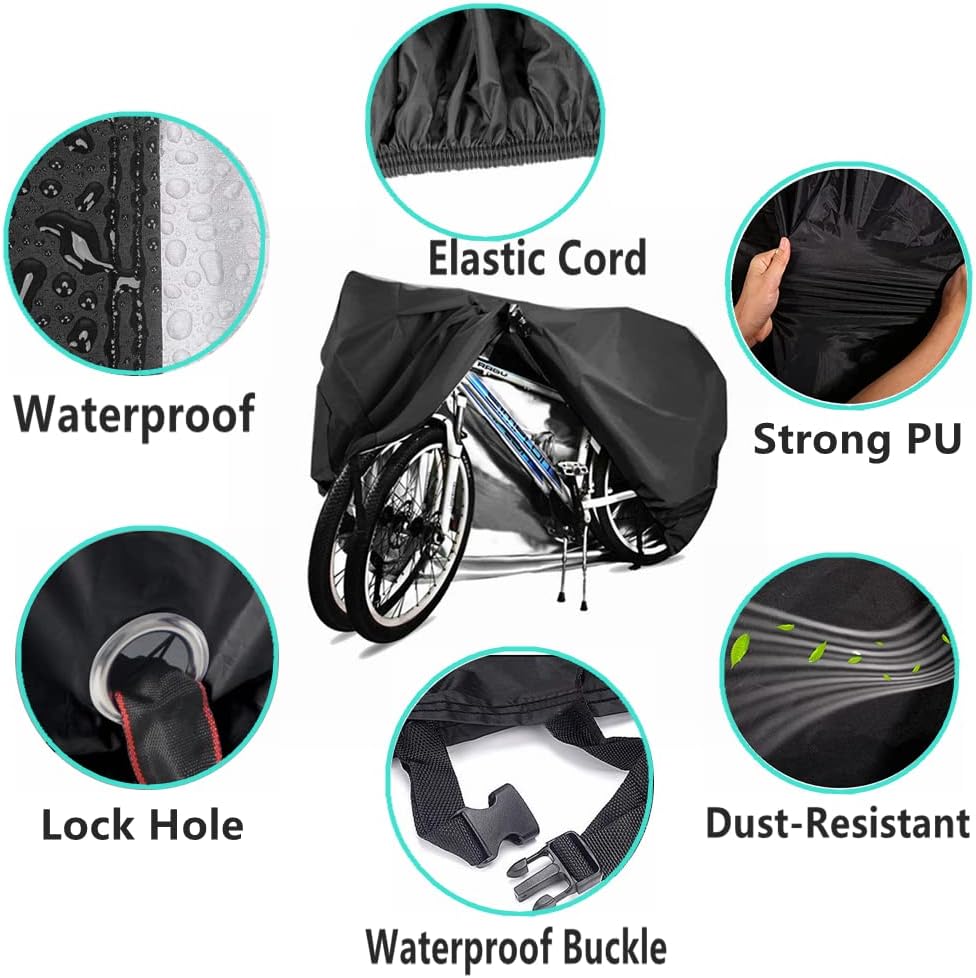 Bike covers for 2-3 e-bikes, rain, sun, UV, dustproof, waterproof, with lock hole, mountain and road
