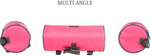 Waterproof Bicycle Handlebar Bag with Transparent Pouch and Adjustable Strap High-Capacity Cycling Front Pack #2 Pink