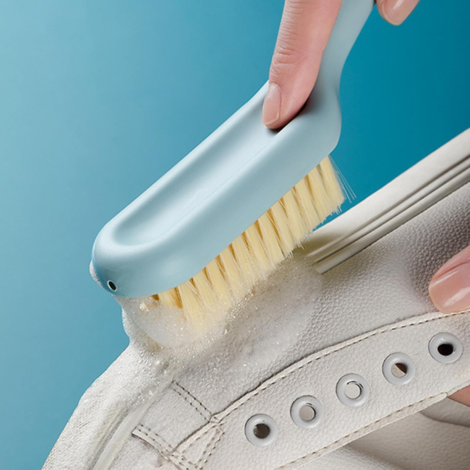 2Pcs Crevice Cleaning Brush, Bathroom Gaps Brush Multifunctional Long Handle Shoe All Purpose Scrubber with Ergonomic Handle(Blue)