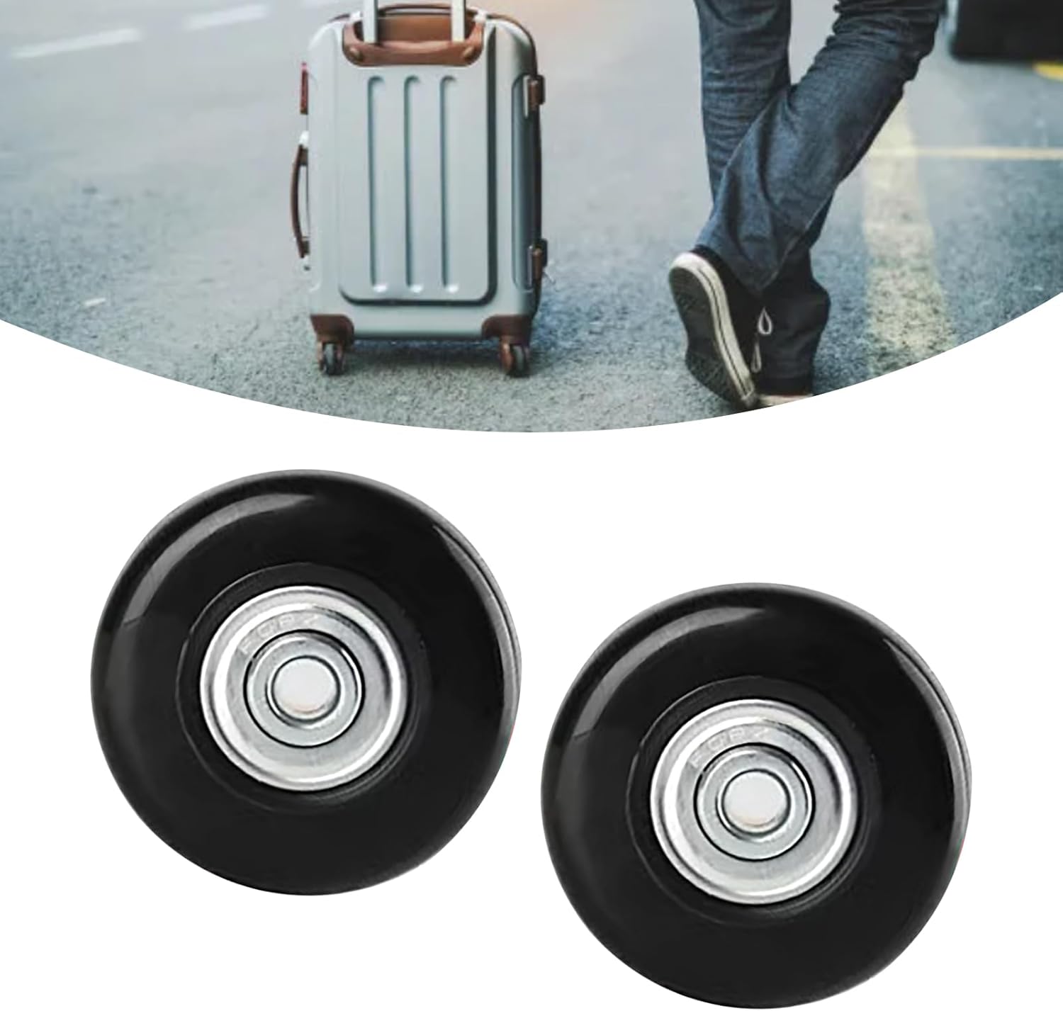 Suitcase Wheels Replacement, Luggage Replacement Universal Wheel Repair Kits Rubber Caster 2pcs