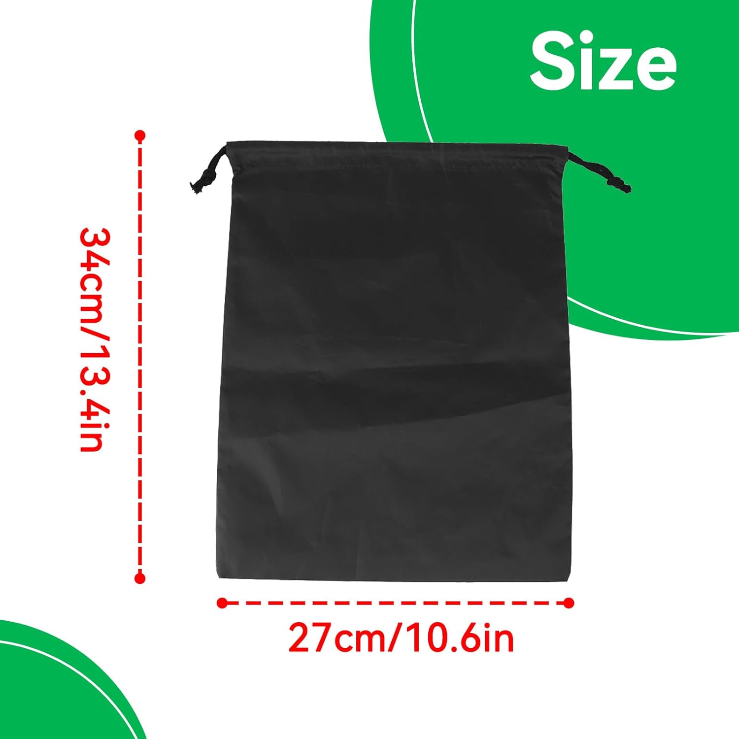 Nylon Drawstring Shoe Bag, 3PCS Bags for Travelling Dustproof Waterproof Travel Bag Underwear Shoes Pants Storage(Black)