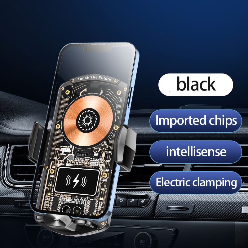A6 Magnetic Dual Mode Wireless Car Charger Mount for iPhone Samsung Android Phones,black