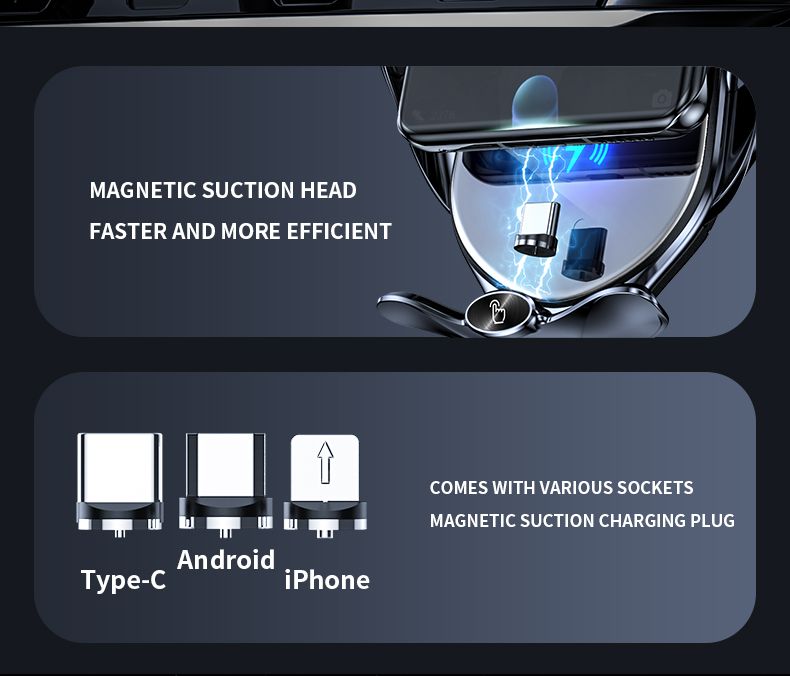 FJ22 Auto Clamping Wireless Car Charger Mount Infrared Air Vent Phone Holder,blue