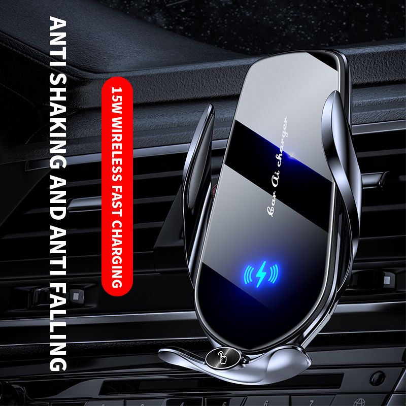 FJ22 Auto Clamping Wireless Car Charger Mount Infrared Air Vent Phone Holder,red