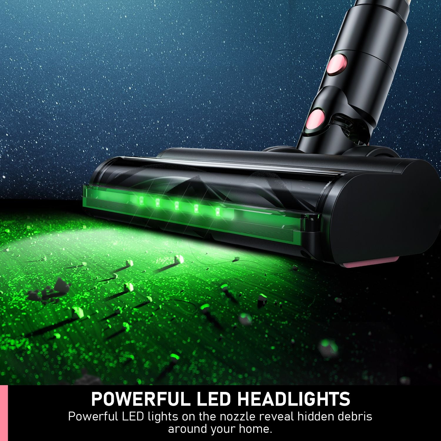 Cordless Vacuum Cleaner, 8 in 1 Powerful Suction Lightweight Vacuum Cleaner for Home, 55Kpa Powerful Suction,LED Display, 3 Suction Modes, 45Mins Detachable Battery Vacuum for Hard Floor Carpet Pet Hair