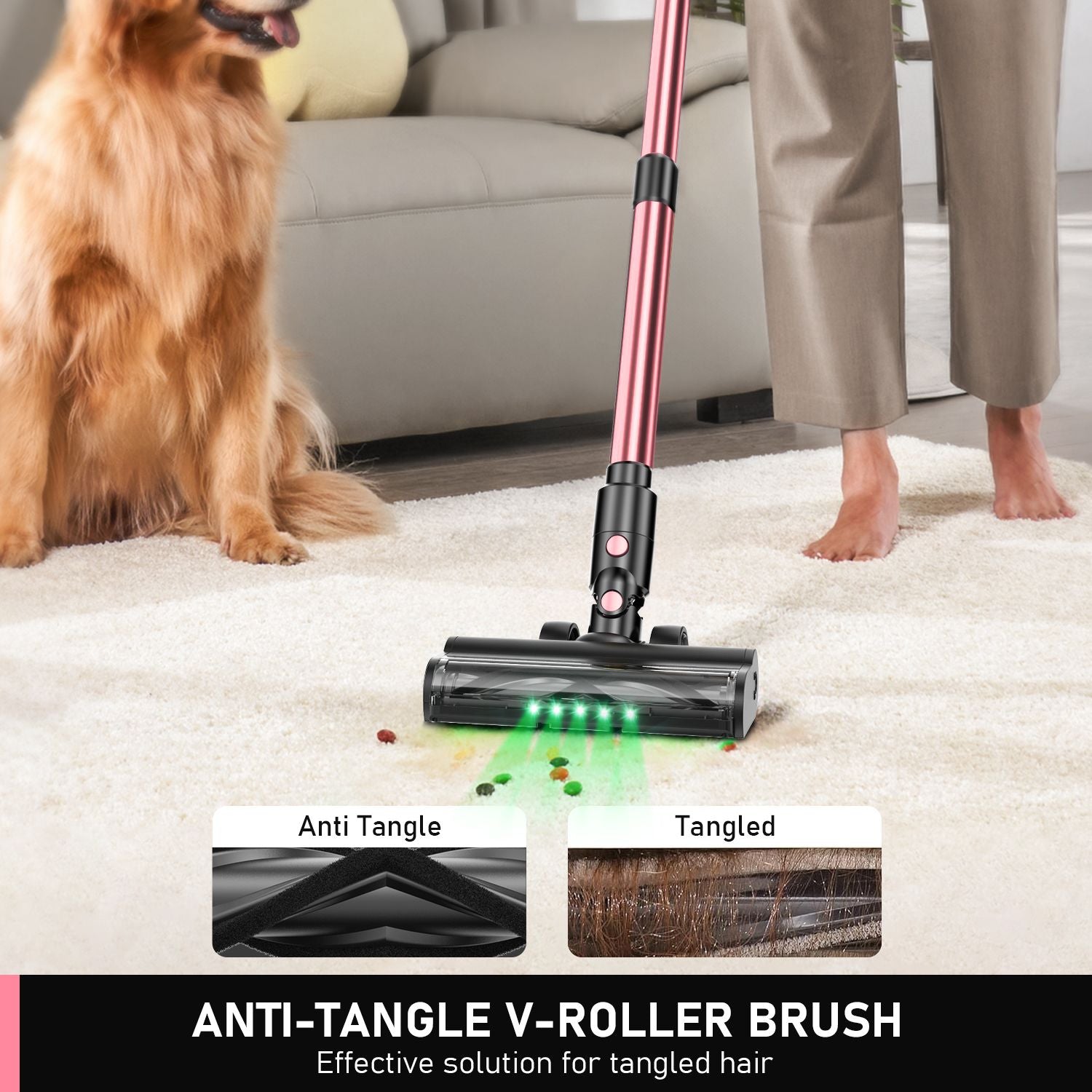 Cordless Vacuum Cleaner, 8 in 1 Powerful Suction Lightweight Vacuum Cleaner for Home, 55Kpa Powerful Suction,LED Display, 3 Suction Modes, 45Mins Detachable Battery Vacuum for Hard Floor Carpet Pet Hair